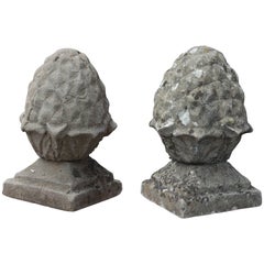 Pair of Vintage English Composite Pineapple Finials