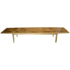 Long Coffee Table with Patchwork Style Top