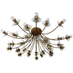 Large and Rare Italian 30 Arm Chandelier after Pietro Chiesa for Fontana Arte