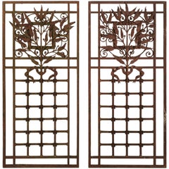 Pair of Exceptional French Wrought Iron Grilles or Gates