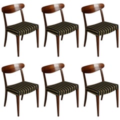 Set of Six Danish Curved Back Dining Chairs