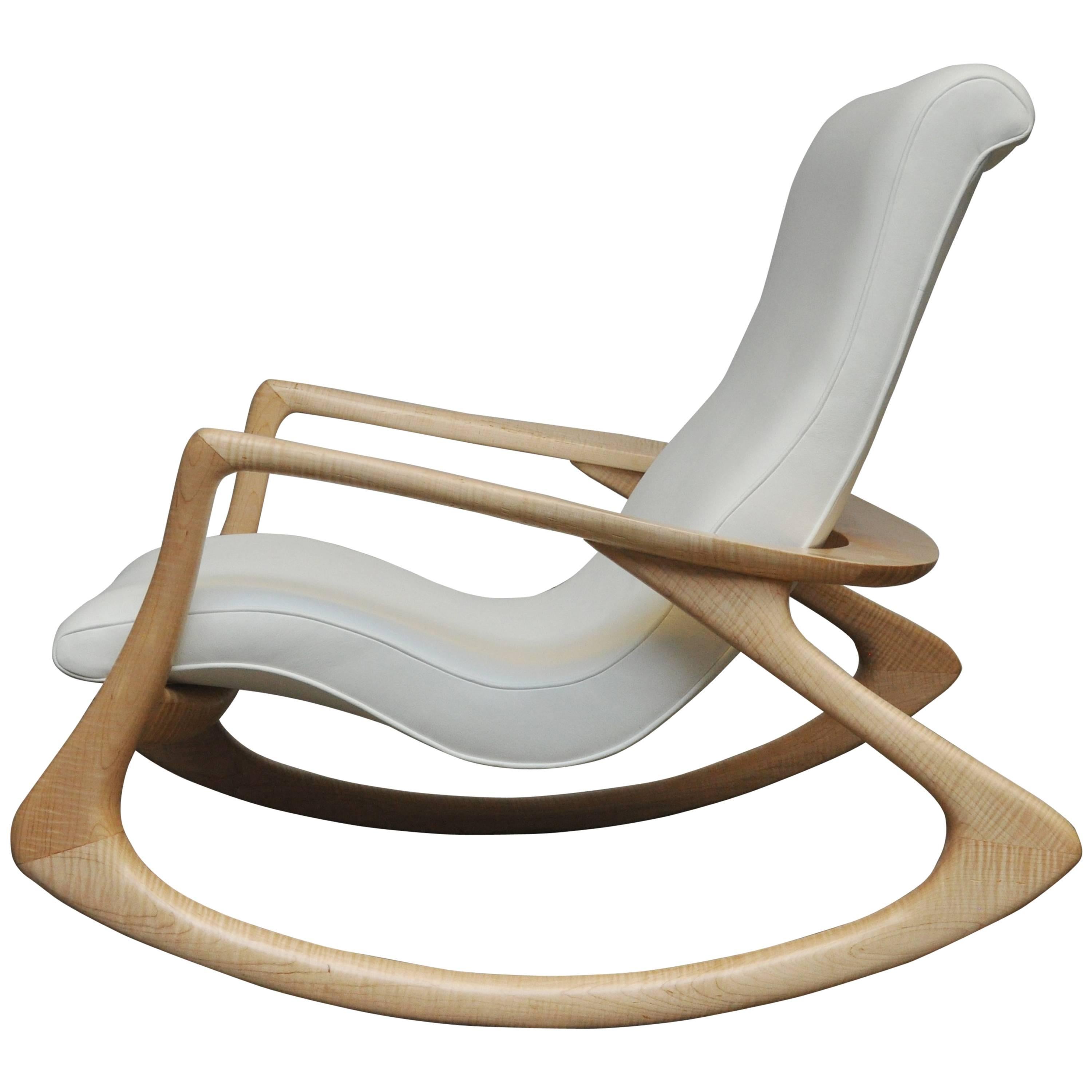 Vladimir Kagan "Erica Rocking Chair" with Rare Maple Frame, circa 1960s