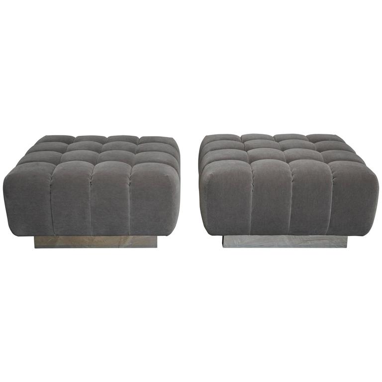 Harvey Probber Cubo Hocker auf Chrome-Gestell 1