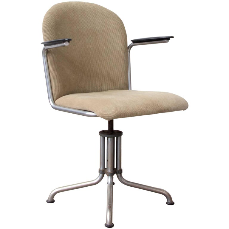 1950s Metal Dining And Office Chairs With Bakelite Armrests 50 1935 W H Gispen By Culemborg Office Chair 356 Bakelite Spear Armrests