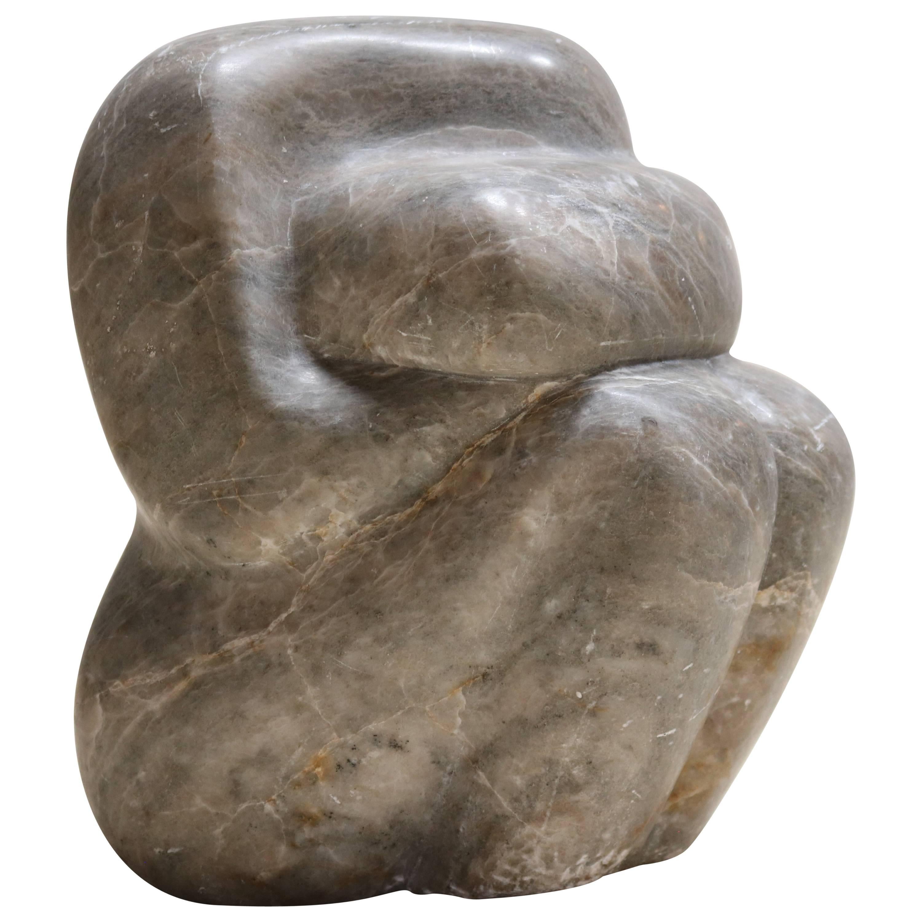 Evocative Grey Marble Sculpture