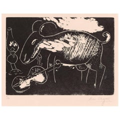Antique Marc Chagall, Le Chèvre et Violon, Berlin, 1922-1923