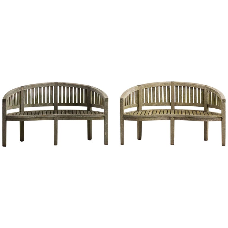 Curved Teak Garden Bench Circa 1970 At 1stdibs