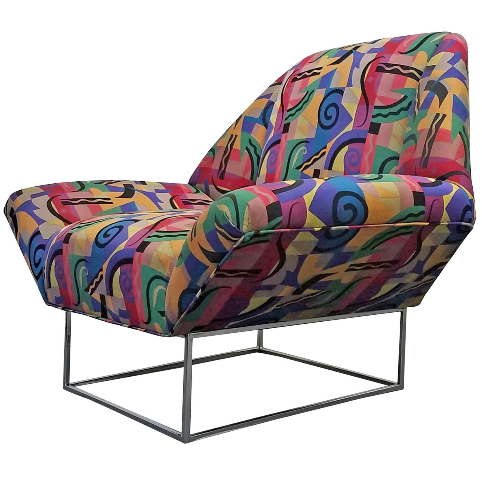 Oversized Mid-Century Lounge Chair in the Style of Milo Baughman