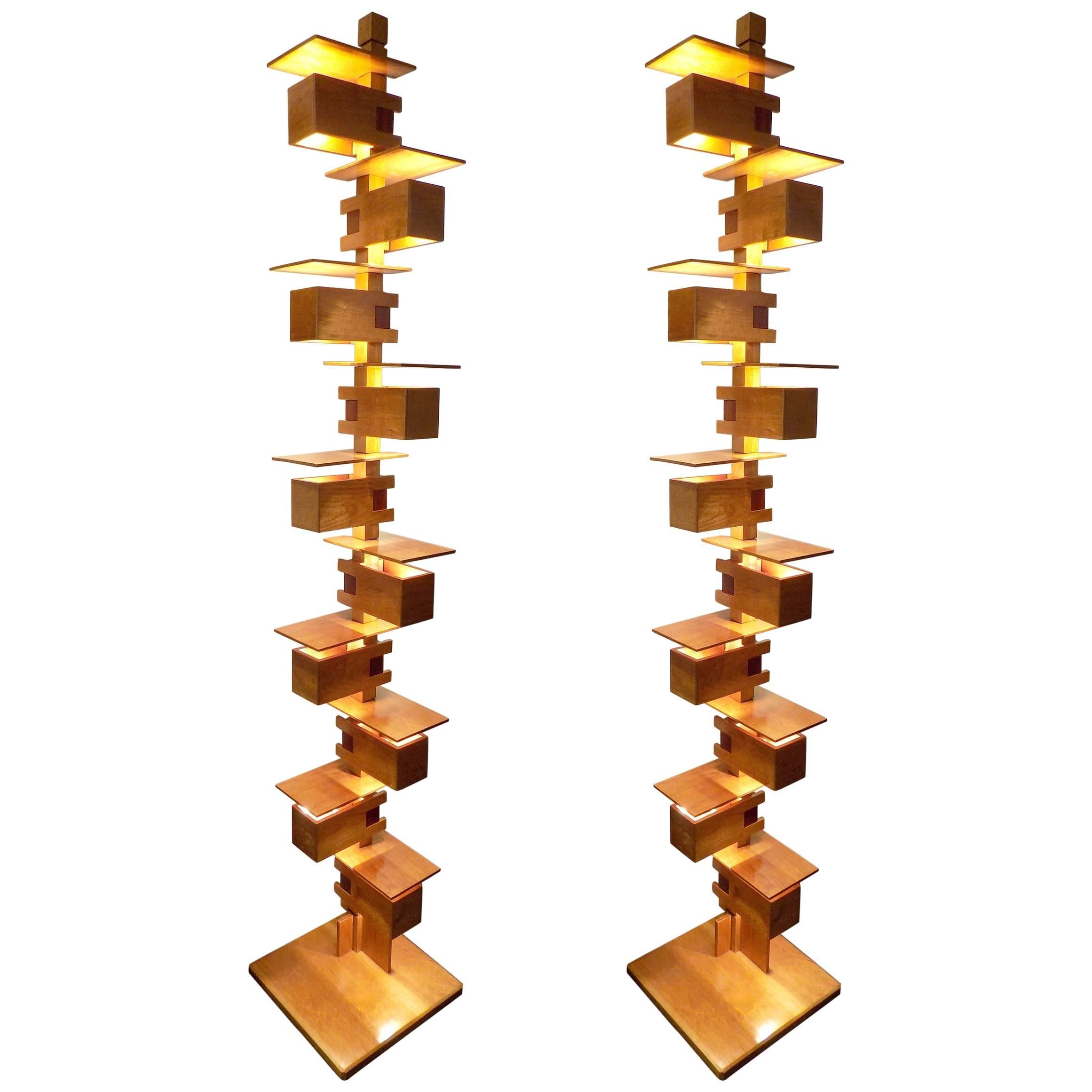 Fantastic Pair of Frank Lloyd Wright Taliesin Floor Lamp