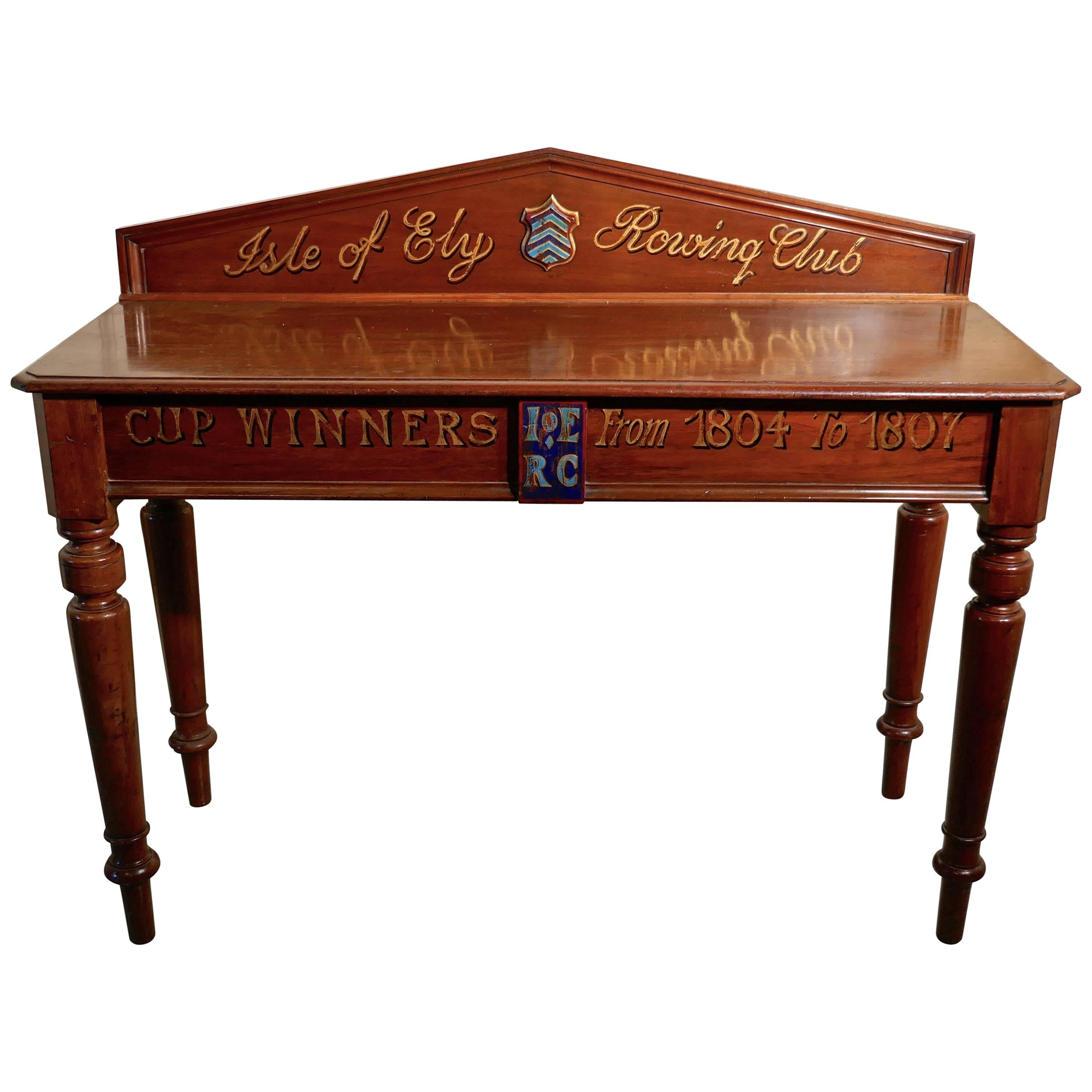 Victorian Mahogany Side Table from “Theisle of Ely” Rowing Club