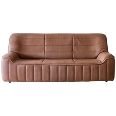 Pristine Original De Sede Model Ds84 Sofa in Cognac Buffalo Leather, 1970s Pristine Original De Sede Model Ds84 Sofa in Cognac Buffalo Leather, 1970s