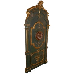 Large Painted French Pharmacy Rocco Panel Clock