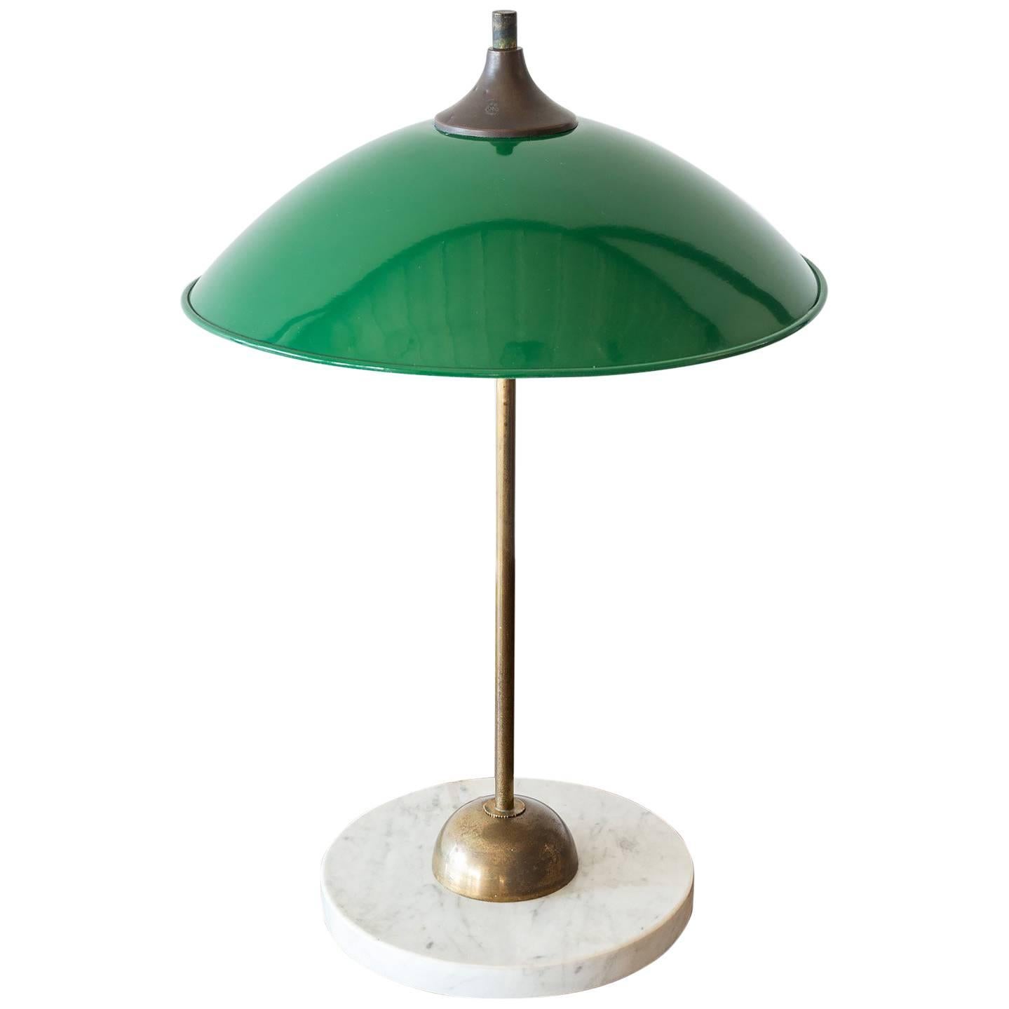 Italian Desk Lamp in Brass and Marble by Stilux, 1950s For Sale