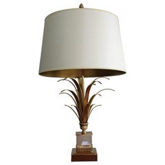 Brass Pineapple Leaf Table Lamp, 1950s