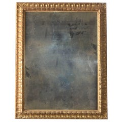 Antique 19th Century Gold Gilt Italian Frame with Replaced Distressed Mirror