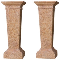 Neoclassical Style pair of Pedestal in Marble Broccatello di Spagna