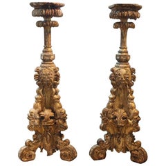 Monumental and Exceptional Pair of 17th Century Louis XIV Torcheres