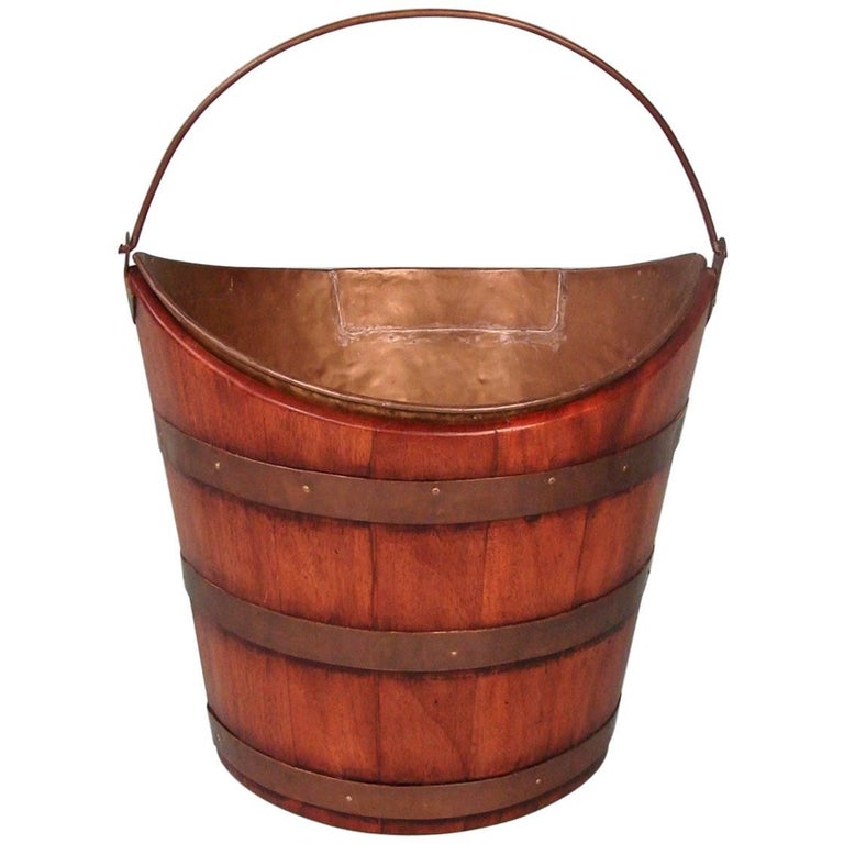 English Regency Mahogany Navette Form BrassBound Peat Bucket at 1stDibs