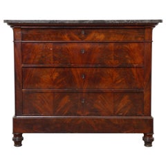 Large Antique Biedermeier Mahogany Chest of Drawers, Commode