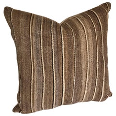 Custom Pillow Cut from a Vintage Hand Loomed Wool Moroccan Berber Rug