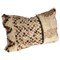 Custom Pillow Cut from a Vintage Hand Loomed Wool Moroccan Berber Rug