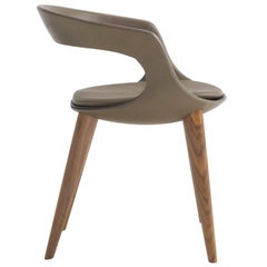 Italian Contemporary Dining Chair Made in Italy, Leather