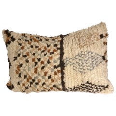 Custom Pillow Cut from a Vintage Hand Loomed Wool Moroccan Berber Rug