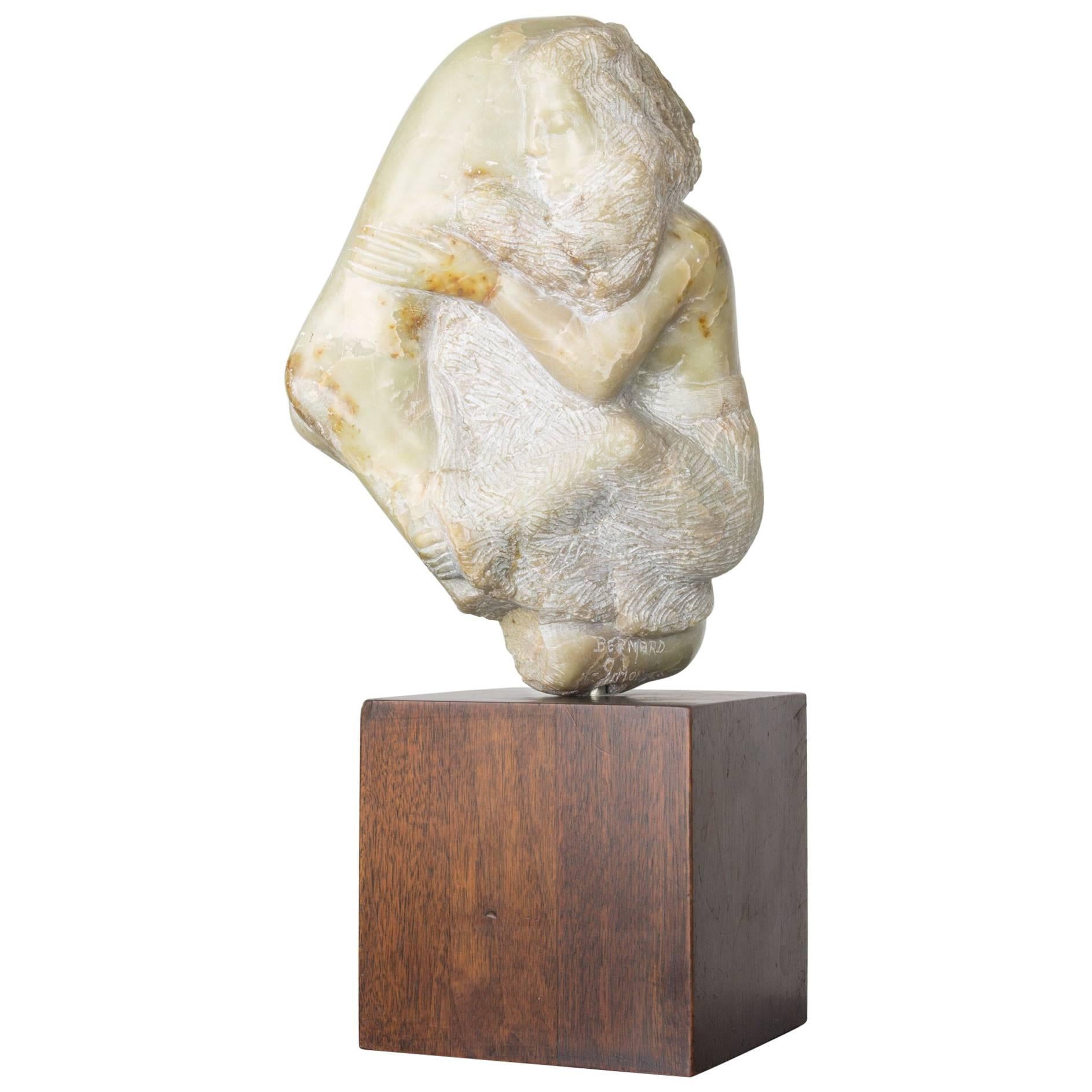 Etched Marble Lover's Embrace by Bernard Simon For Sale