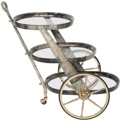 Gray Goatskin Bar Cart by Aldo Tura 6