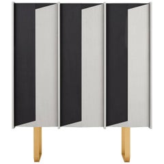 Diedro Sideboard in Wood with Brass Details by Gallotti & Radice