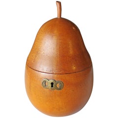 Antique Georgian Fruitwood Pear Form Tea Caddy