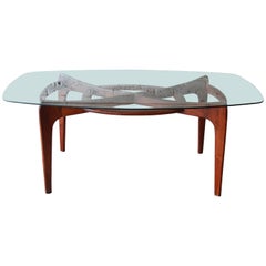 Adrian Pearsall for Craft Associates Sculpted Walnut and Glass Dining Table