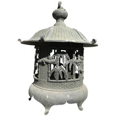 Antique Japan Pagoda Lantern Finely Cast in Solid Bronze