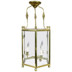 Edwardian Brass and Glass Lantern