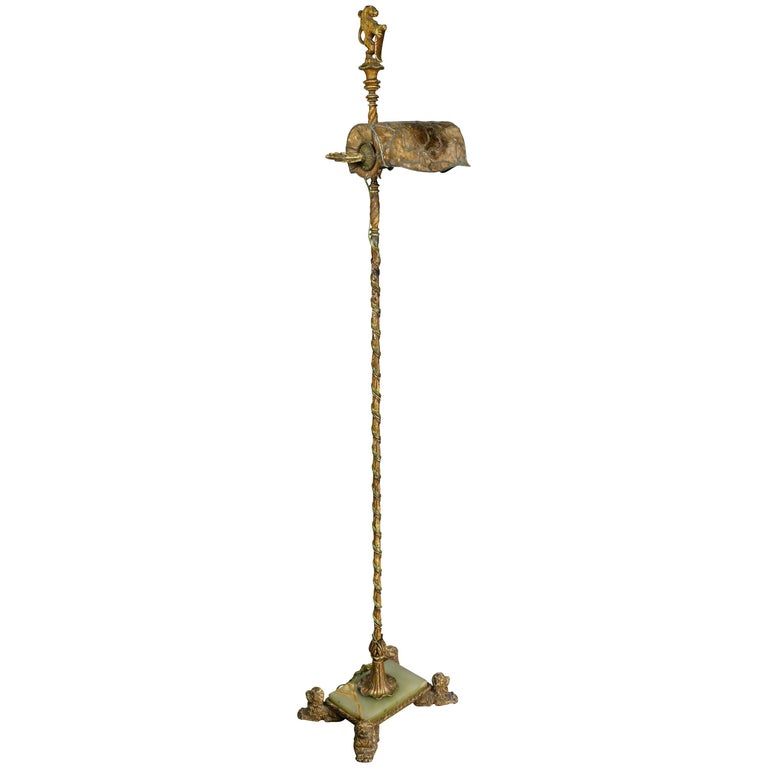 Renaissance Revival Wrought Iron And Bronze Floor Lamp For Sale At