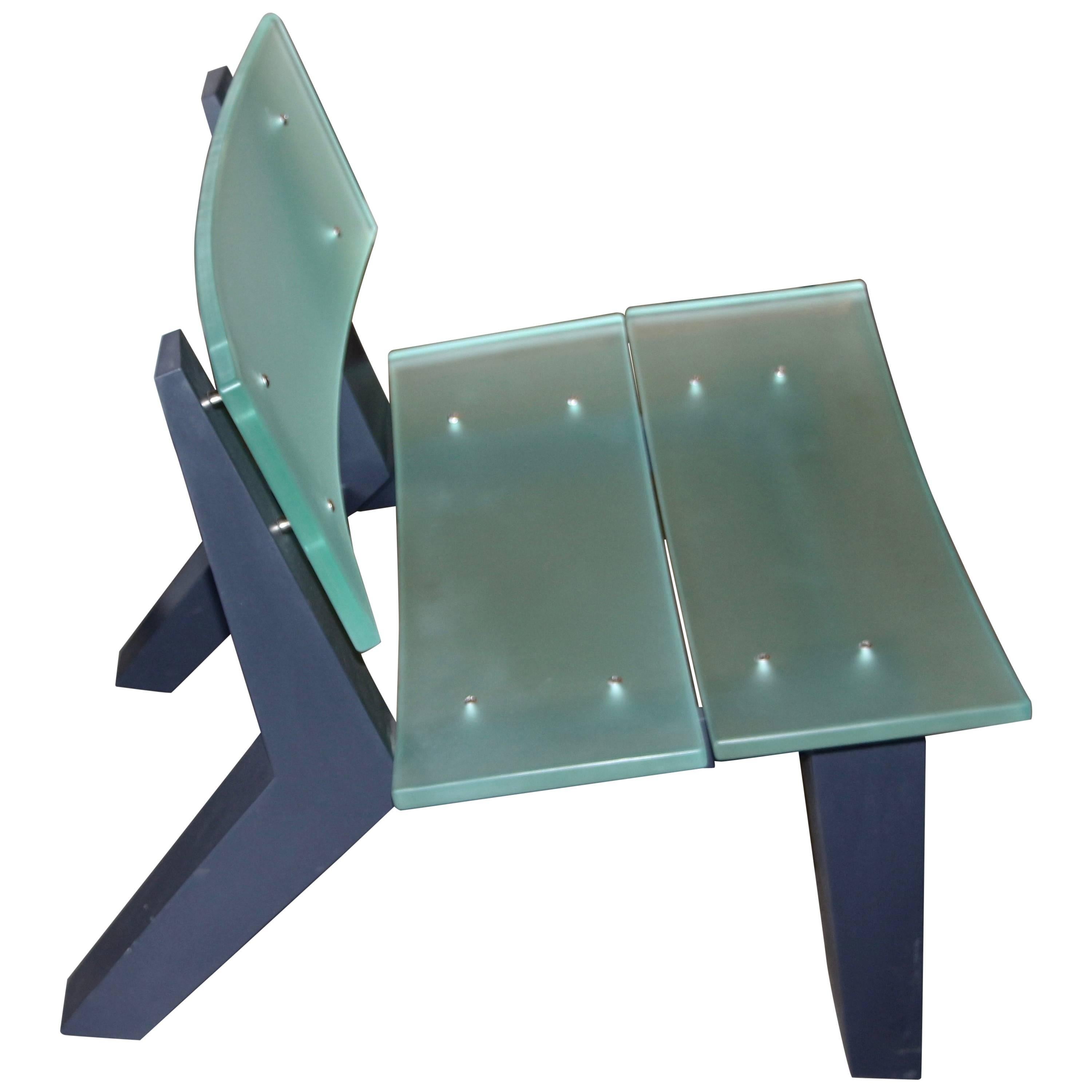 Rob Edley Welborn Prototype Lounge Chair in Plexiglass and Painted Wood