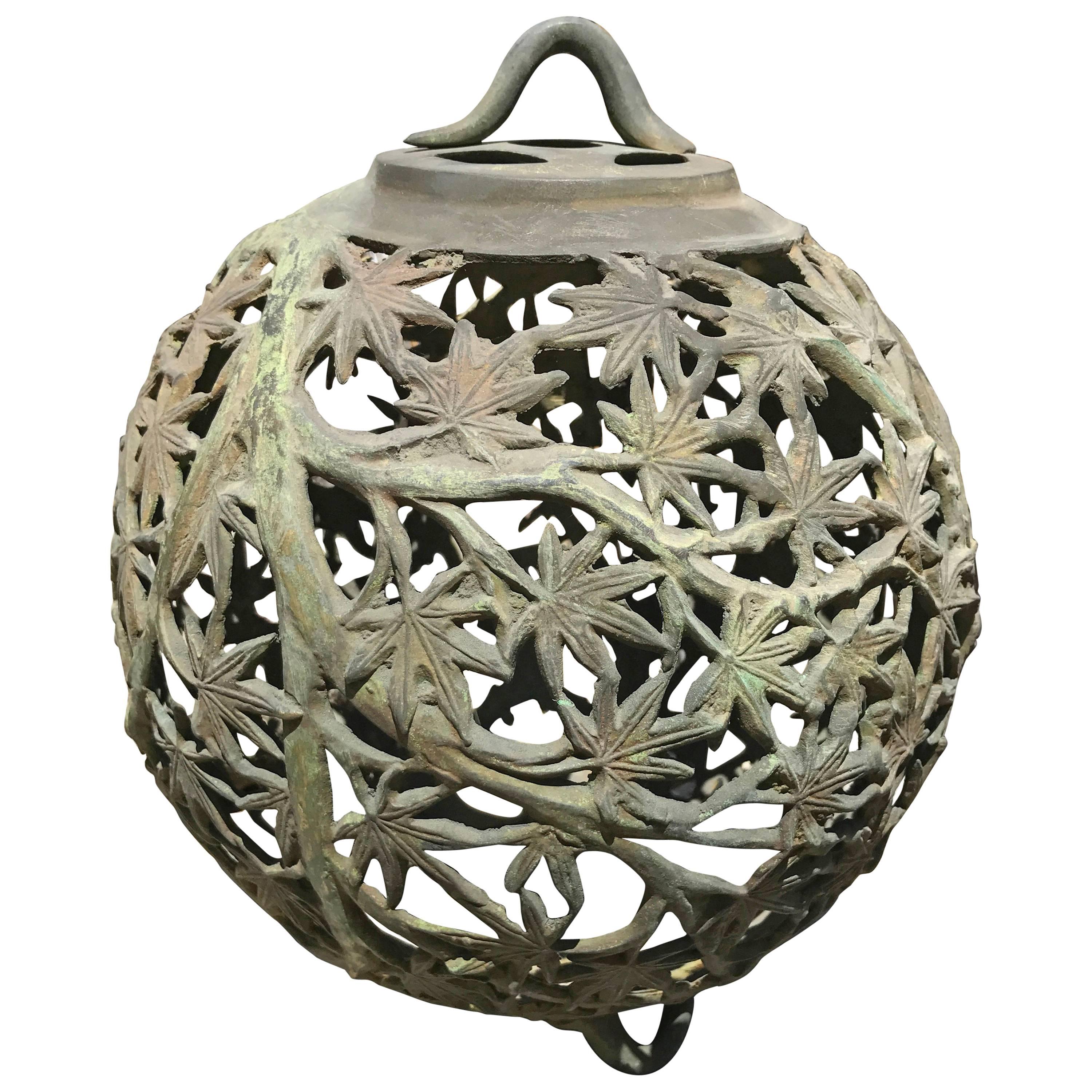 Japanese "Maple Leaf" Bronze Lantern