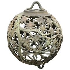 Vintage Japanese "Maple Leaf" Bronze Lantern