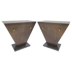 Pair of Leavitt Weaver Art Deco Style End Tables or Nightstands 2