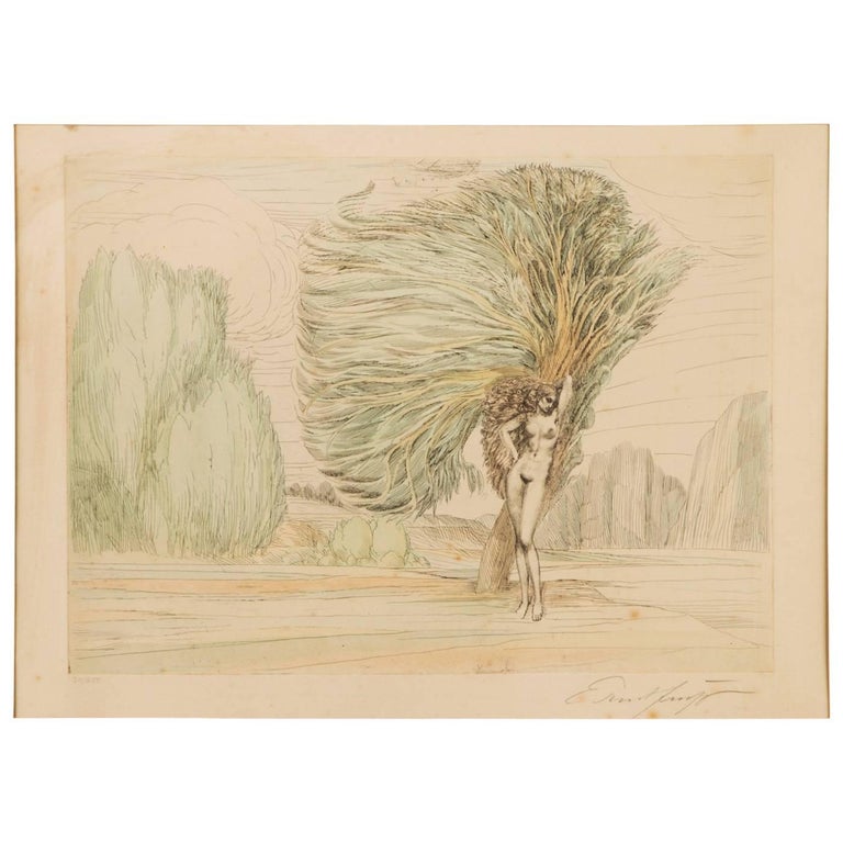 Ernst Fuchs "Baum Der Aphrodite" Colored Etching For Sale