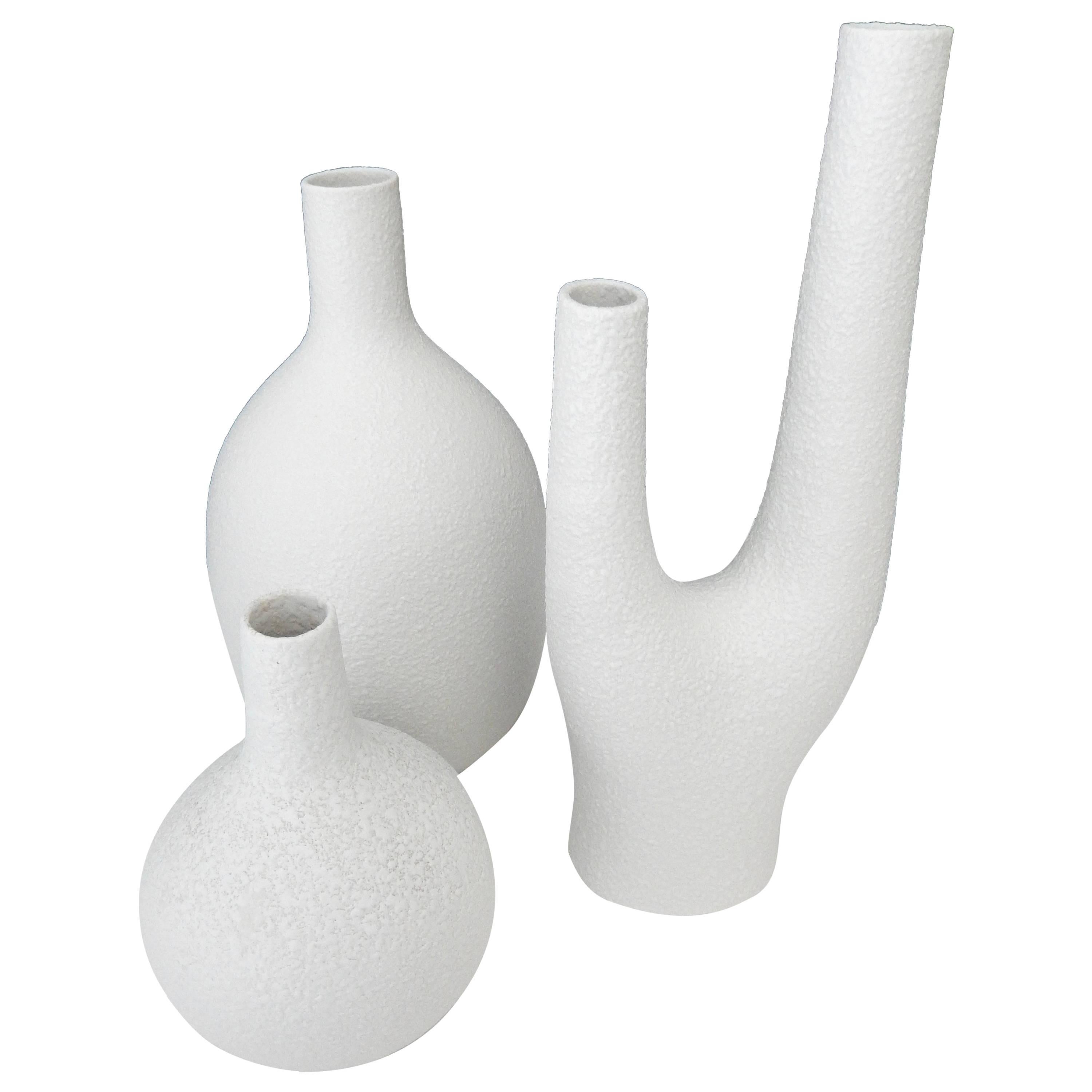 1960s Trio of Sgrafo Modern Vases, Germany For Sale