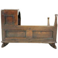 Antique Wooden Babys Cradle, Scotland, 1750