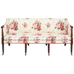 English Georgian Three-Seat Mahogany Sofa Settee in Colefax & Fowler Chintz 7
