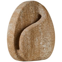 Sculptural Hand Carved Stone Table Lamp by Albert Tormos 1