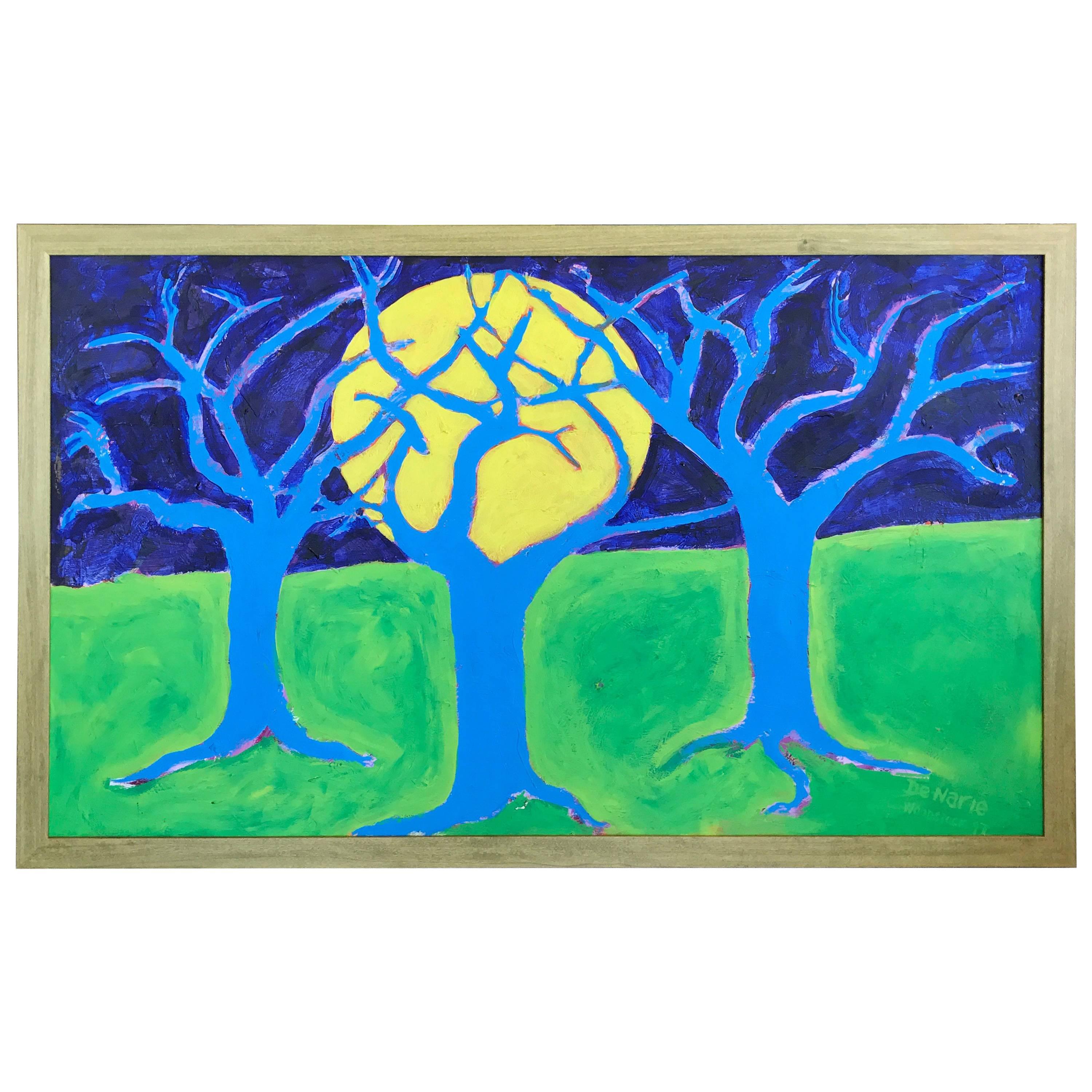 Woodstock Artist Don Denarie Outsider Art "Trees", 1997 For Sale