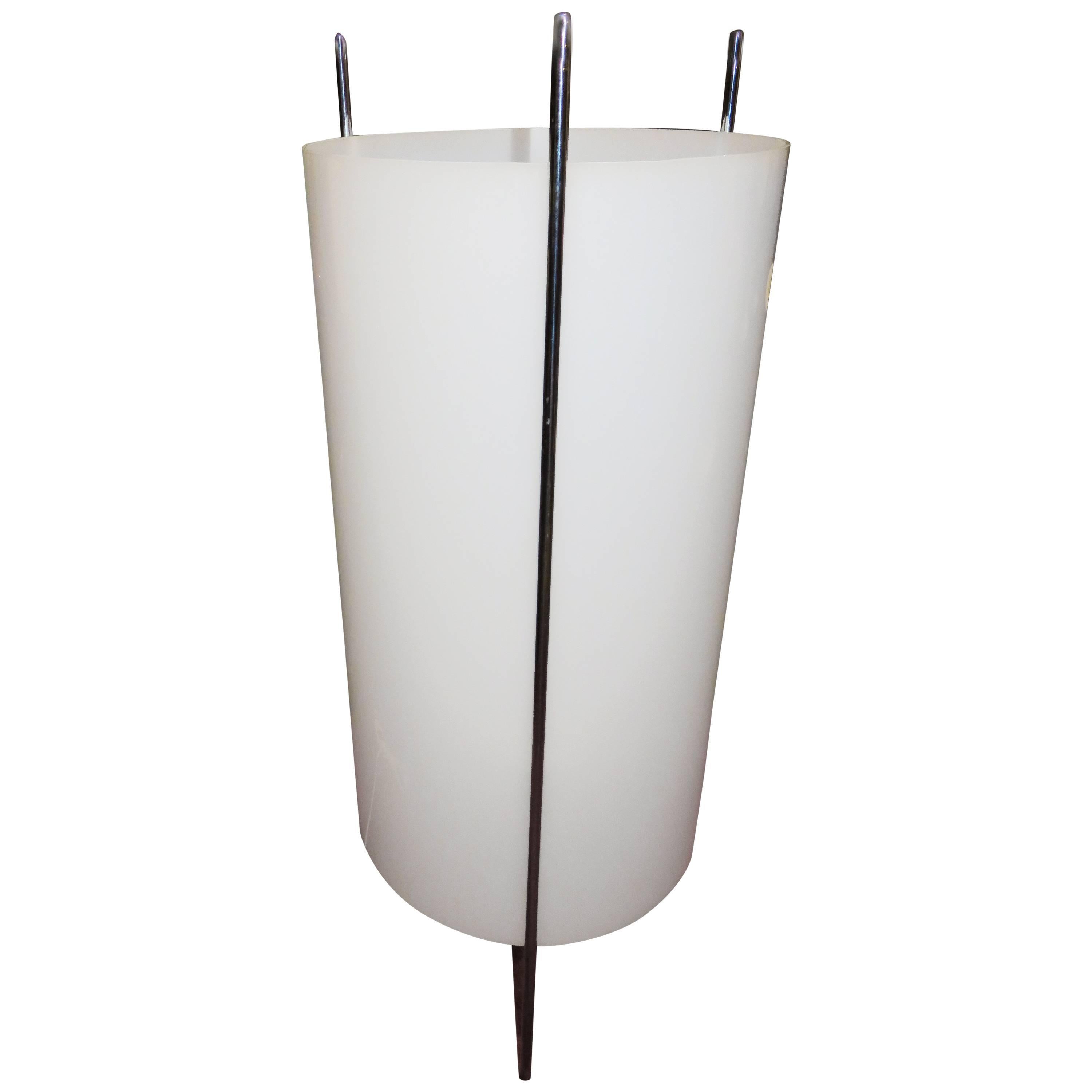  Lampe cylindrique vintage en lucite chromée Habitat de Paul Mayen, mi-siècle moderne