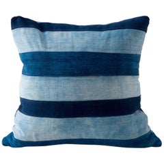 Vintage Indigo Stripe Pillow in Blues
