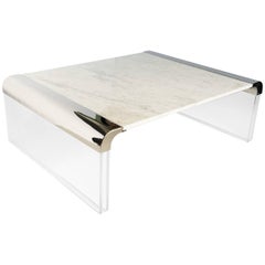 lucite "waterfall" coffee table with bullnose edgescharles lucite "waterfall" coffee table with bullnose edgescharles