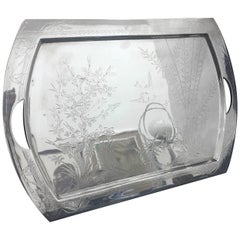 Antique Aesthetic Style English Silver Plated Tray, England, circa 1890