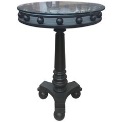 Art Deco Ebonized Wood Italian Round Side Table, circa 1935